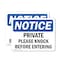 Signmission Private Please Knock Before Entering OSHA Notice Sign, Plastic, 14in W x 10in L, 2PK OS-2PACK-NS-P-1014-L-17824 - alternate 1